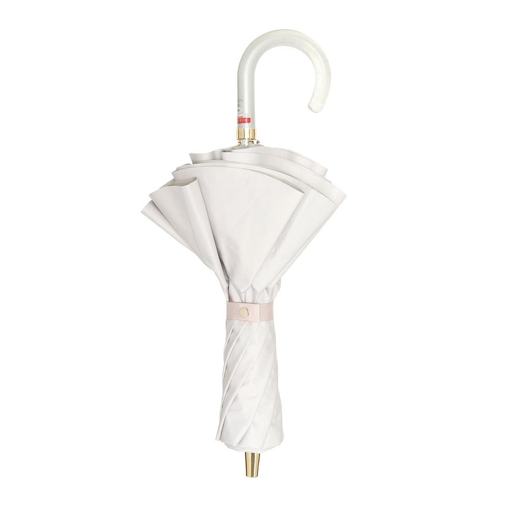 Moonbat En Folding Sun and Rain Premium Light Heat and UV Flared Beige [Lanvin Bleu] Women's Parasol, Protection, Blocking, Protection, Ruffle,