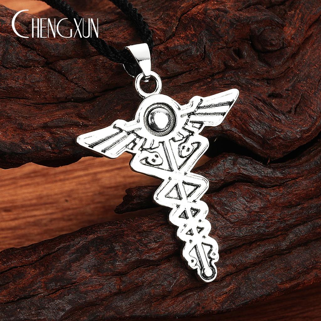 Viking Triple Horn Triskelion Necklace Men Women Multiple Punk Gothic Style Norse Amulet Pendant Slavic Talisman Jewelry for Boy