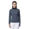 FootJoy Modern Classic Striped Long Sleeve Mock Neck Golf Shirt, Women's, Black, Size L (FJW-F23-S02)