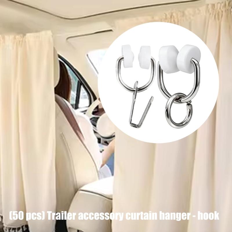 Universal Caravans Motorhome Curtain Track Rollers Hooks Noise Reducing Design For Smooth Quiet Gliding Operation 50pcs
