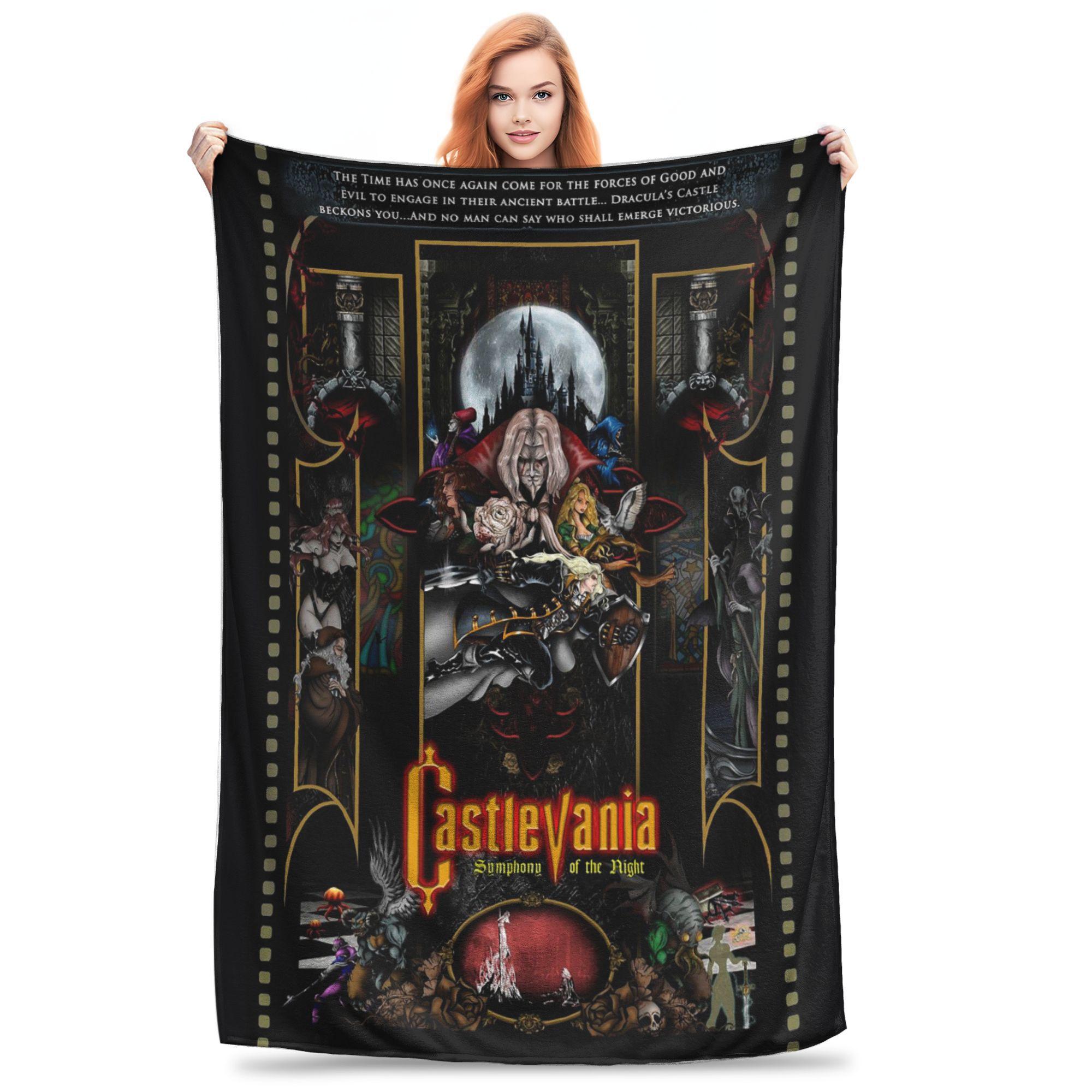 Flannel Throw Blanket Castlevania - Symphony Of The Night Wool Warm Plush Blankets Soft Bedding for Bed Living room Picnic Sofa 75cmx90cm