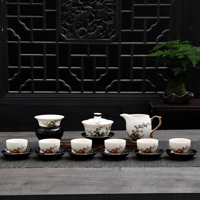 Tanghui Bamboo Shadow Taihu Ceramic Tea Set