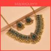 Waterdruppel Hanger Ketting en Oorbellen Set Met Strass Steentjes Voor Vrouwen