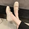 Fashion Round Toe Shallow Mouth Mary Jane Shoes Women's 2025 New Inner Heightening Evening Single Shoes