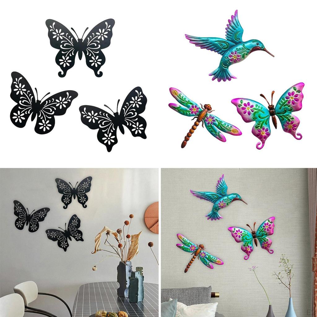 3 Hanging Butterfly Art Stickers, Removable Decor Stickers for Bedroom Living Room Balcony