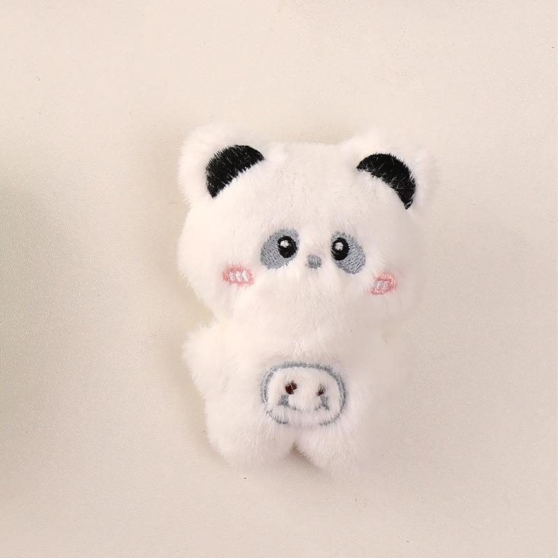 Adorable Plush Bear & Rabbit Brooch Keychain for Kids & Women - Cute Bag or Pin Accessory