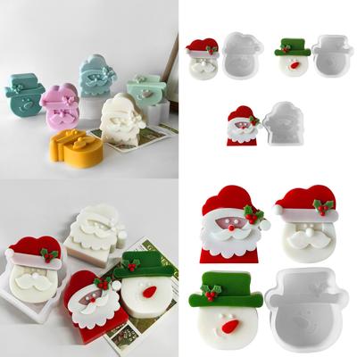 Christmas Santa Carrying Gifts Resin Mold Artistic Santa Claus Silicone Mold for Candle Soap Wax Crafting Home Ornament