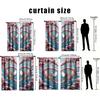 2PCS blue background pink flower white dove curtain   romantic spring view   bedroom and living room   drawbar pocket style