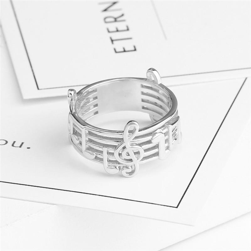 Mode Musiknotenring Hohl Musiksymbol Ring Schmuck Für Weibliche Musikliebhaber Hochzeitsfeier Musikring Bestes Geschenk