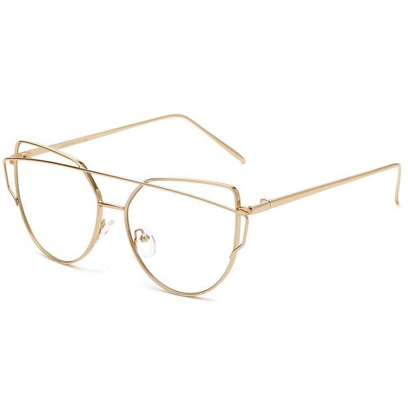 Blue Light Glasses Female Spectacle Cat's Blocking Clear Lens Nearsighted Luxury Spectacle Stylish Myopia -6.0 Feline Ladies 0 Eye Alloy Premium