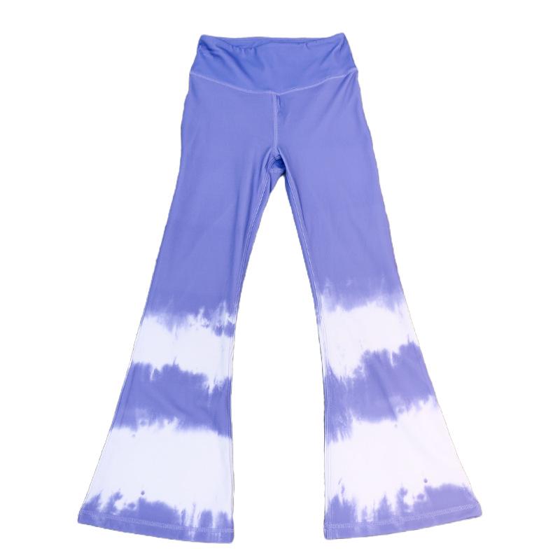 

Женский комплект расклешенных фитнес-брюк с высокой талией и принтом в стиле «чернильная стирка»: Контроль живота, Приятный к коже, Доступны детские размеры 4