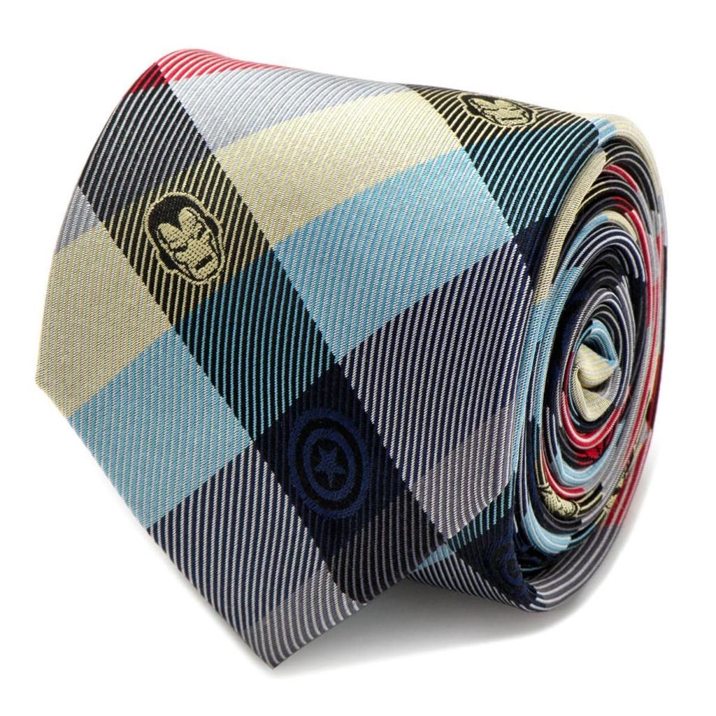 Marvel Hero Plaid Tie [Cufflinks] Mv-icnpld-rwb-tr