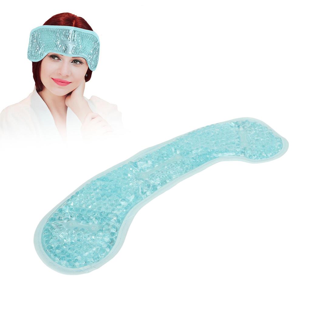 Head Gel Bead Ice Pack Improve Pain Soothing Nerves Cold Compress Hot Compress Forehead Ice Headband for Men Women Blue