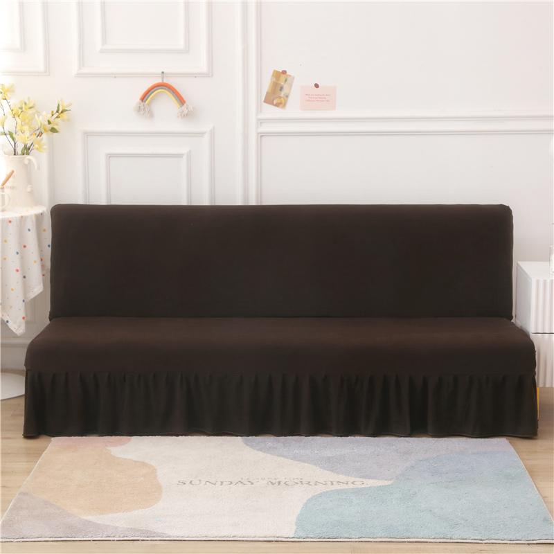 Solid Color Elastic Folding Sofa Bed Cover With Skirt Without Armrest Sofa Cover Seat Furniture Couch Cover for Living Room