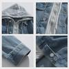 Herren 2022 Frühling/Herbst Colorblock Kapuzen-Jeansjacke – Trendige japanische Freizeitbekleidung