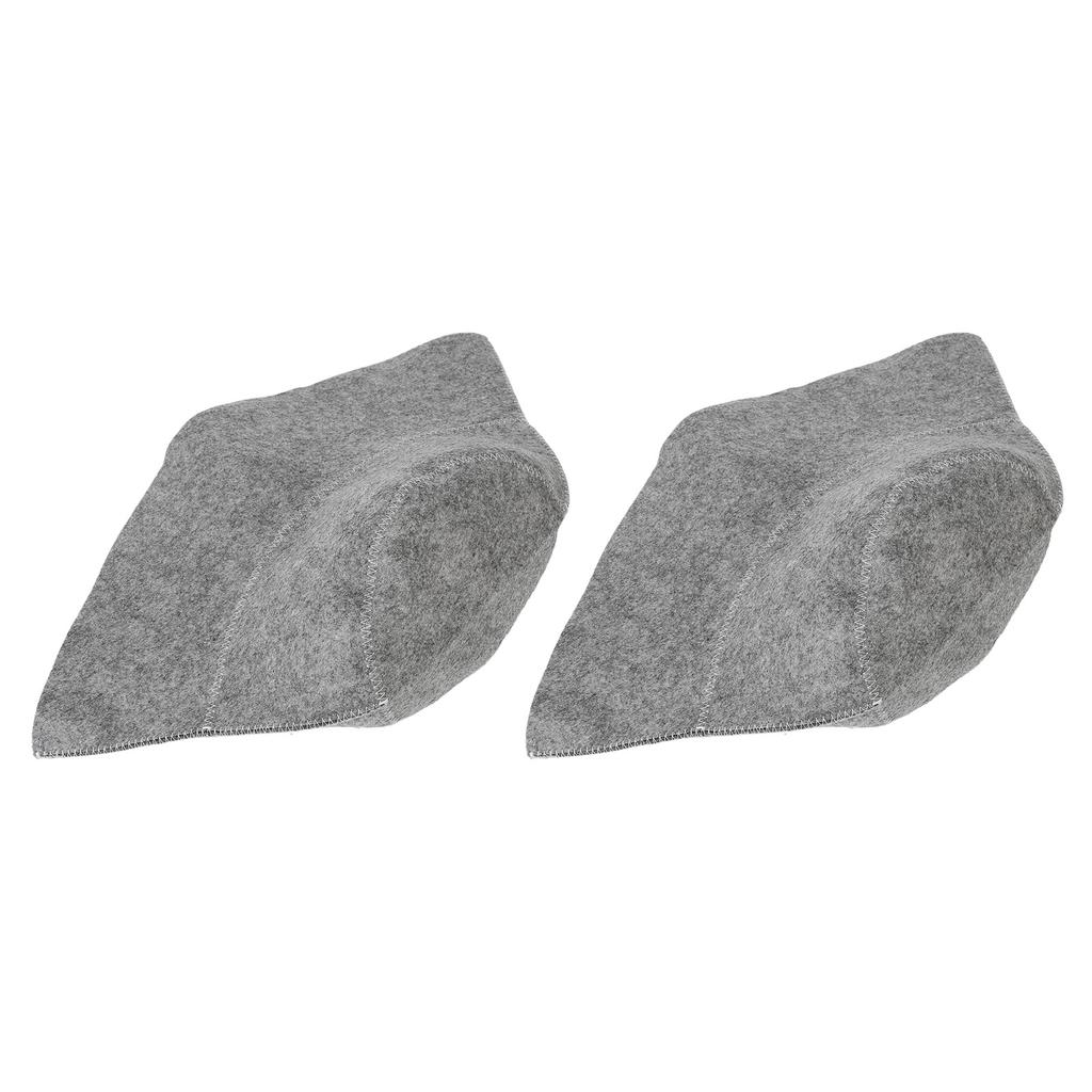 2PCS Sauna Hats Felt Thickening Water Absorption Comfortable Breathable Felt Shower Caps for Bath Accessories Gray
