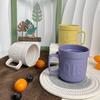 Simple Letters Cup PP Line Handle Cup Milk Coffee Plastic Water Cup Travel Funny Mug Kids Children Christmas Party Gift Cup 1pc