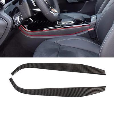 Carbon Fiber Style For Mercedes Benz A CLA Class W177 C118 Console Panel Side Decorative Trim Cover Stickers Accessories