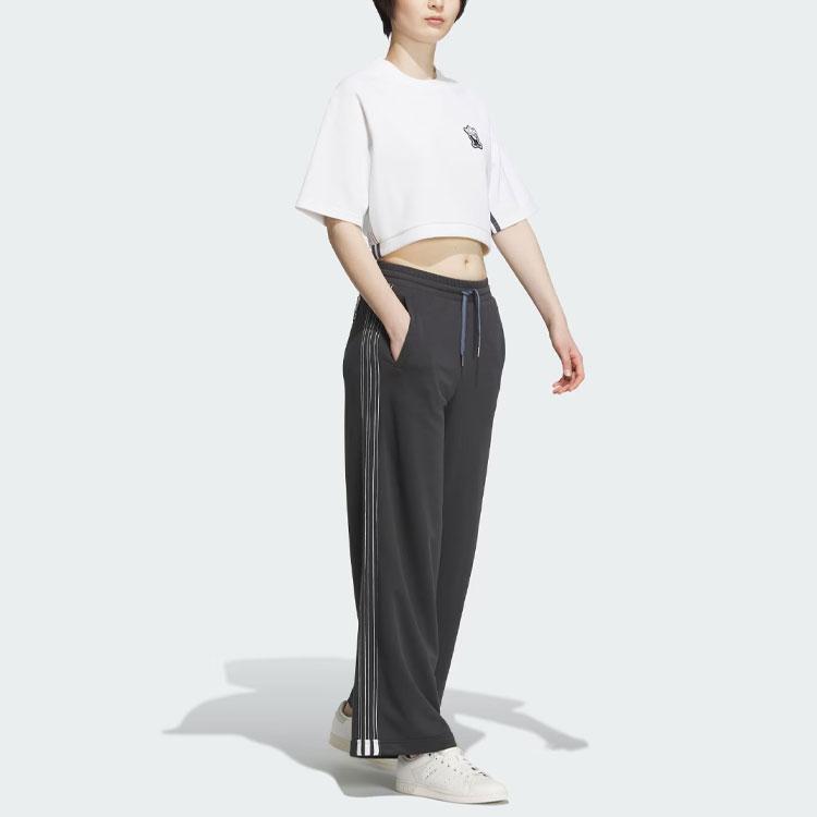 Adidas Originals Clover Toc Wide-Leg Knit Sport Pants Women Bottoms Carbon-Black IN1022