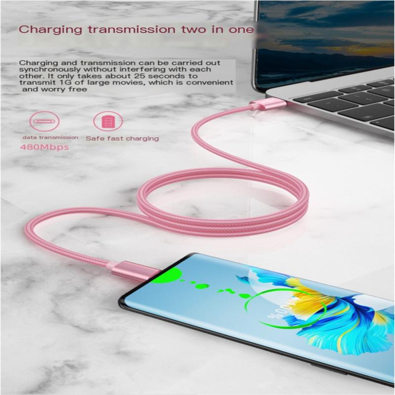 USB A To Type C Nylon Braided Data Cable Suitable For Android Samsung Type C Fast Charging Cable USB Device Mobile Phone Charge