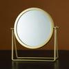 Metal Makeup Mirror with Stand Round Dressing Mirror Retro Desktop Mirror  Bedroom