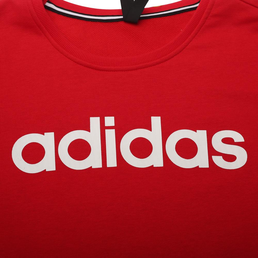 Adidas Neo Letter Logo Printed Crew Neck Pullover Long Sleeve American Sweatshirt Women sweatshirt Red DZ7678