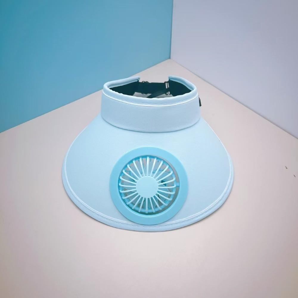 

Adjustable Rechargeable Fan Hat Long-lasting Wide Brim Sunscreen Cap Girls / Boys синий