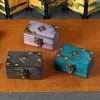 Retro Wooden Storage Box Old Flip Storage Password Box Chinese Film and Television Shooting Props Small Wooden Box