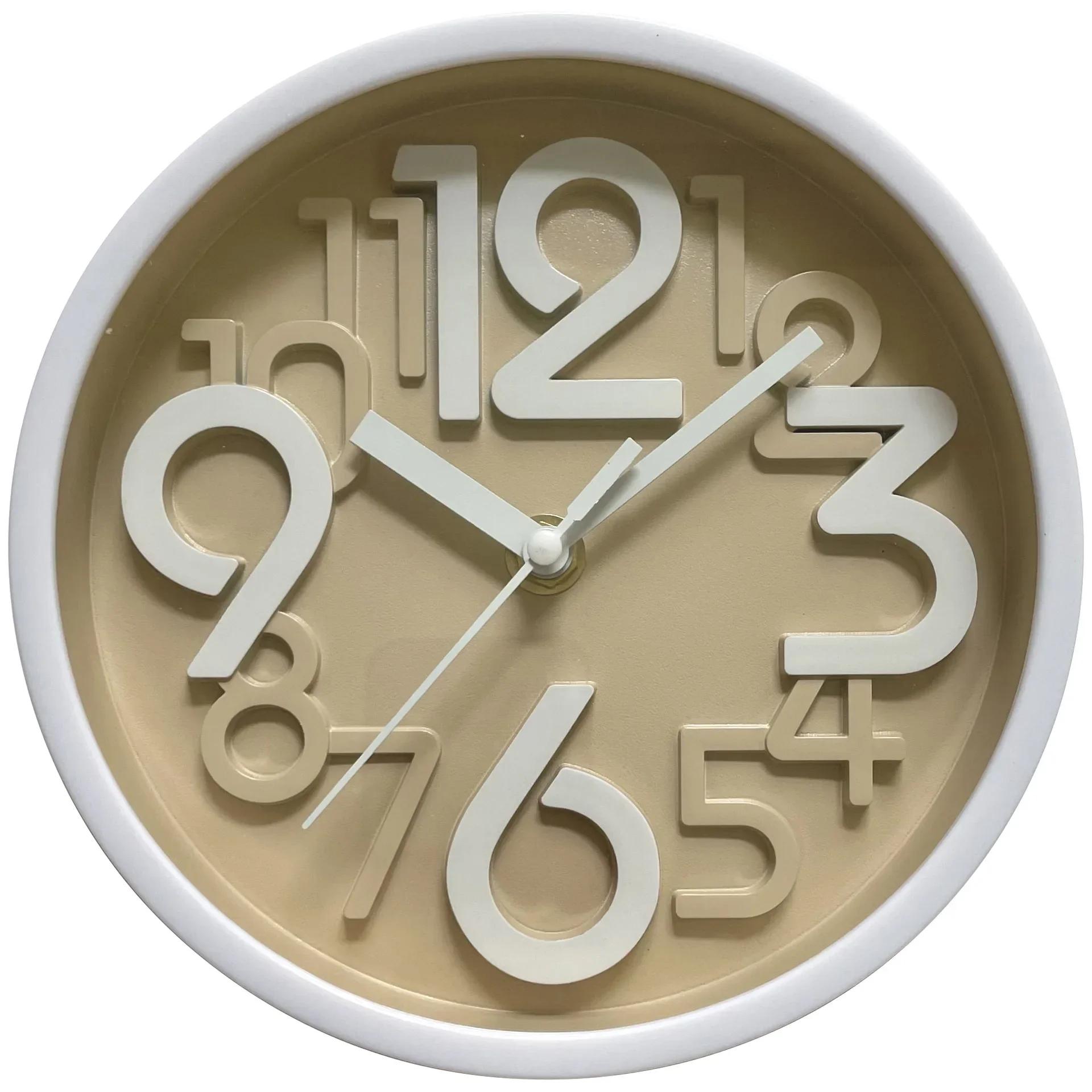 

Детские настенные часы для учебы, легко читаемые, со звуком, стерео цифровые, модные настенные часы для современного простого стиля домашнего декора 8 inch хаки