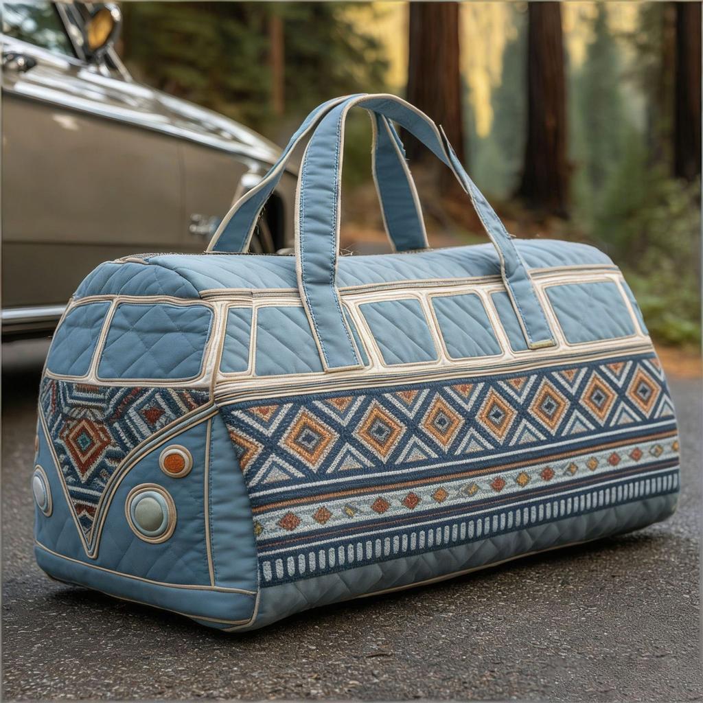 Retro Quilted Travel Bag, Bohemian- Weekend Travel Tote, Large-Capacity Carry- Luggage