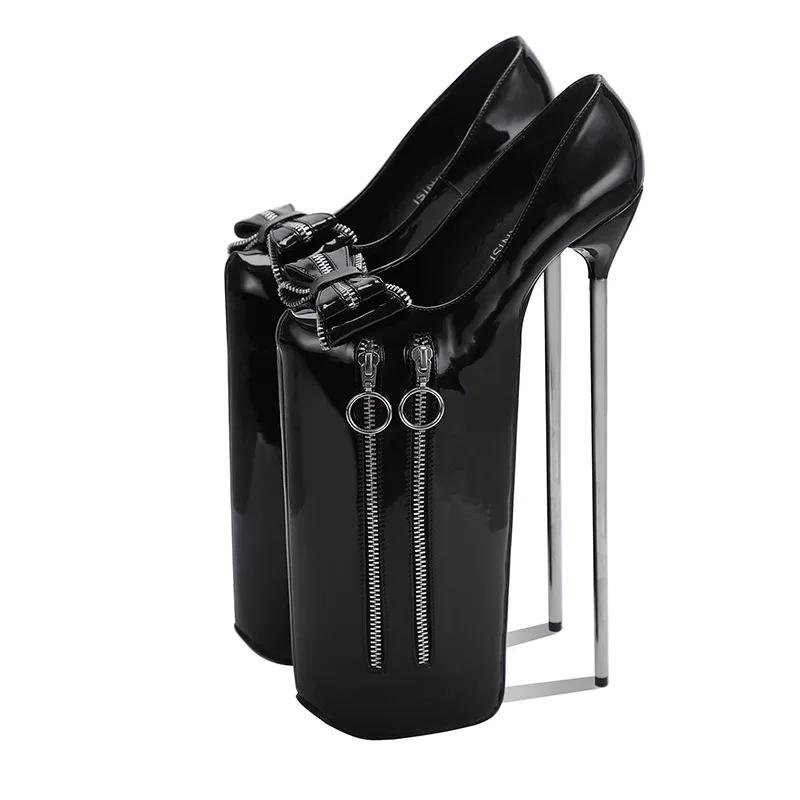 

Туфли-лодочки на высоком каблуке больших размеров 35-46 Новые Металлический шпилька Тонкий 30 см Высокий каблук Шпилька 20 см Платформа Обувь для танца на пилоне 35 чёрный