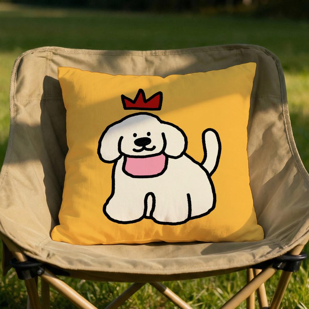 

Happy Dog Cushion Cover Soft Reversible Durable Pillow Cover MultiScene Use for Home Car Daily Comfort 30x30cm