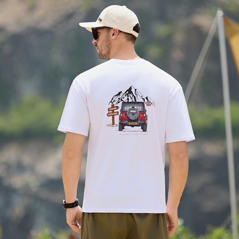 

JEEP Men s Summer Outdoor Loose Cotton T-Shirt L
