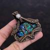 Tree Of Life Abalone Shell Pendant Copper Wire Wrapped Gemstone Jewelry Handmade Pendant Rainbow Moonstone Pendant Copper Wire Wrap Pendant