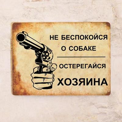 Aluminum Sign Do Not Worry About The Dog, Beware of The Owner, Metal, 20x30 Cm