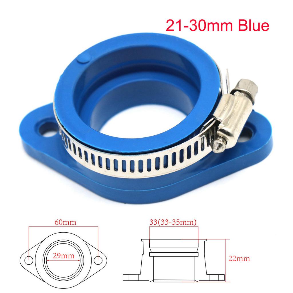 Motorcycle Pit Dirt Bike Carburetor Adapter Inlet Intake Pipe Rubber Fit for KEIHIN MIKUNI KOSO PE PWK 21-34mm Air Intake