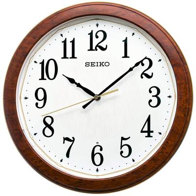 Clock Wall Clock Radio Wave Dark Brown Wood Grain Pattern Glossy Diameter 33 X Cm KX260B 4.6