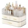 360° drehbarer Make-up-Organizer mit Schubladen, Große durchsichtige Kosmetik-Aufbewahrungsbox für Schminktisch, Mehrschichtige Hautpflege & Make-up