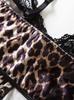 Y2K Velvet Leopard Print Lace-Up Camisole Top