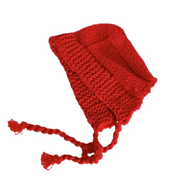 Korean Style Face Showing Small Wool Hat for Women with Big Head Knitted Hat Little Red Hat Fashionable Thick Warm Knitted Hat