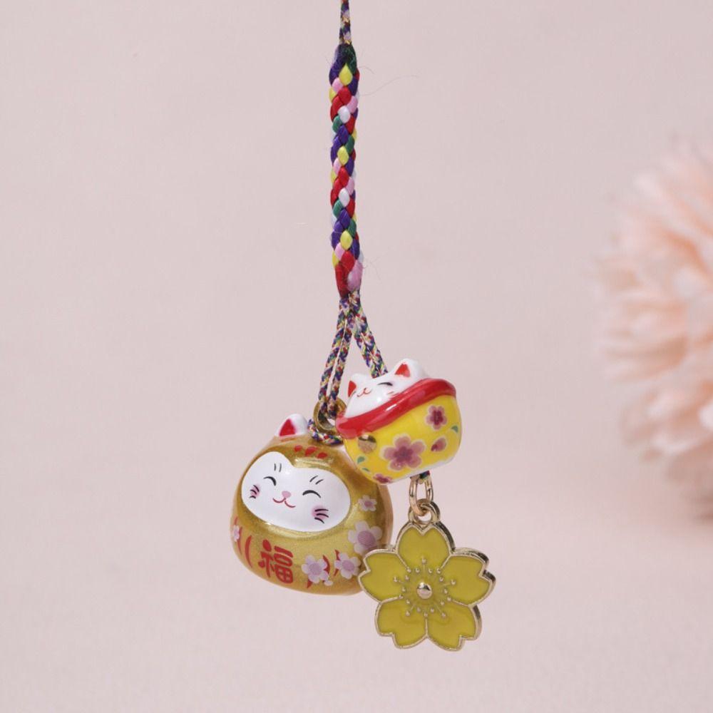 Cute Lucky Cat Pendant Fantastic Phone Strap Personality Maneki Neko Key Chain  Girls