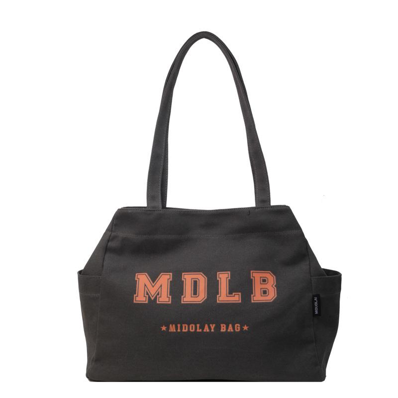 

Сумка через плечо с буквенным принтом, женская большая сумка, студенческая пригородная сумка большой вместимости чёрный