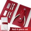 4 PCS Manicure Set Tool Cuticle Skin Scissors Steel Push Dead Leather Fork Nail Clipper Cleaning Nails Remover Pusher Pedicure