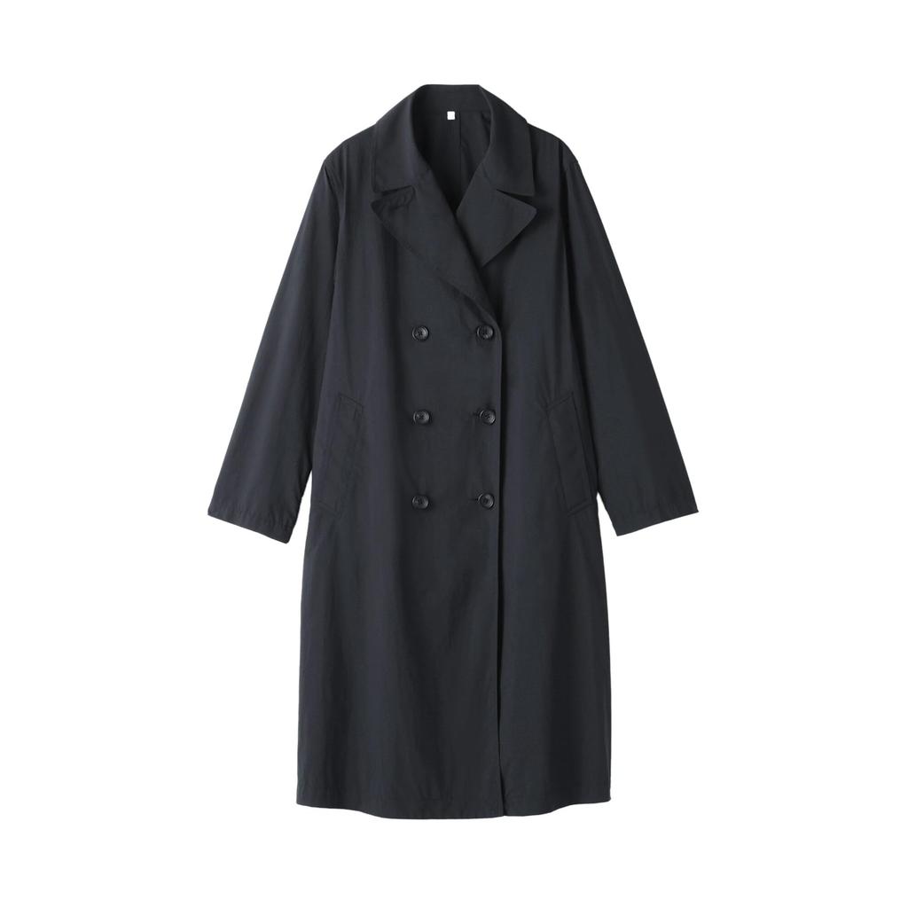 MUJI Trench Dark Size S Women's Water-Repellent Coat, Navy, (BD0ZXA5S)