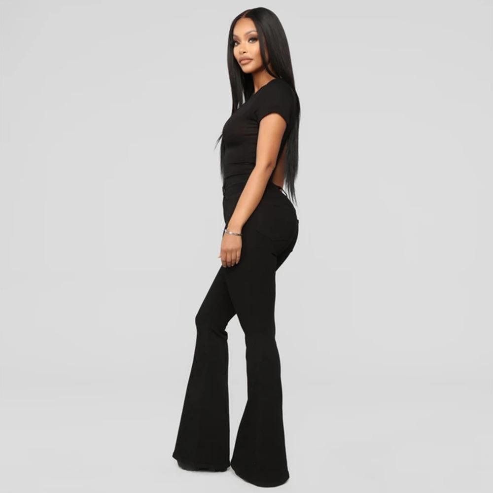 Dżinsy Damskie z Wysokim Stanem Elastyczne Wyszczuplające Spodnie Podkowy