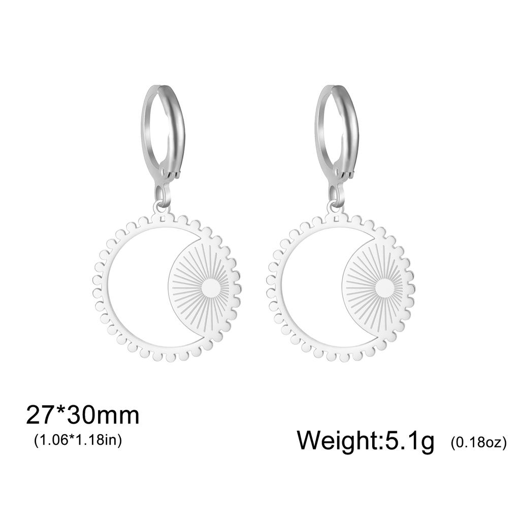 Dreamtimes Simple Hammered Sun Golden Dangle Earrings for Women Men Stainless Steel Boho Dangle Vintage Mothers Day Gifts