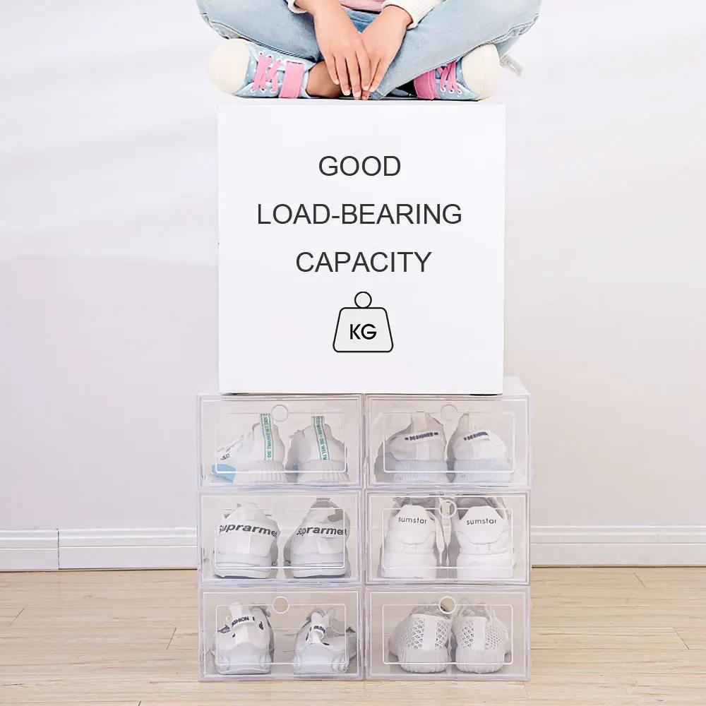 1pc/3pcs/5pcsTransparent Plastic Shoes Case Thickened Drawer Case Plastic Shoe Boxes Stackable Box Shoe Organizer Shoebox