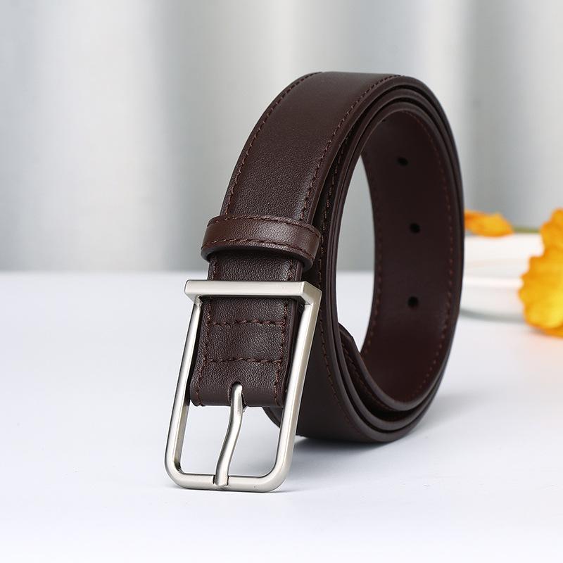 2.8Cm Genuine Leather Pin Buckle Belt Women'S Simple Fashion Trend Versatile Pure Cowhide Leisure College Style Belt Women'S