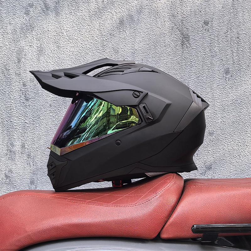 Unisex Motorcycle Rally Helmet with Single Visor for Road and Off-Road Long Distance Travel