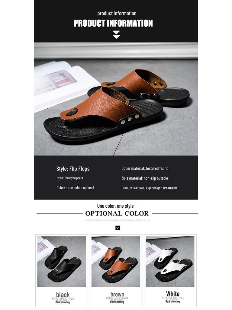 Men's Summer Korean Style Fashion Flip-Flops for Indoors and Outdoors